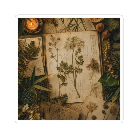 Mono No Aware Bamboo Grove Sticker - Cottagecore Herbarium