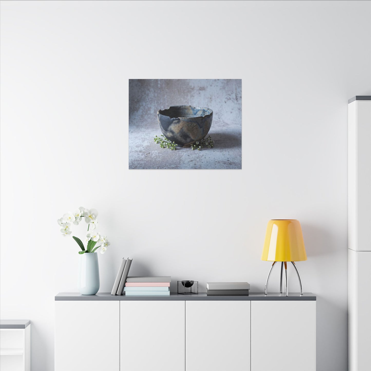 Ceramic Bowl Spring Canvas Art | Japandi Warm Design