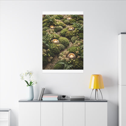 Moss Close Up Japanese Pattern Canvas Art | Neutral Japandi Art