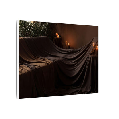 Candlelight Silk Drape Canvas Art - Dark Japandi Ma