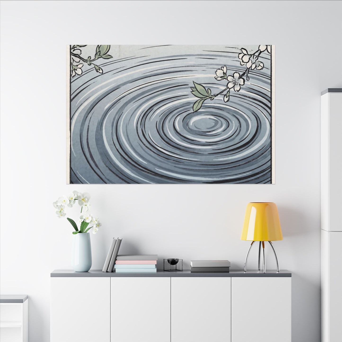 Calm Water Ripple Canvas Art - Ukiyo E Inspired Zen