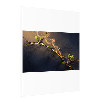 Spring Incense Smoke Gold Vein Canvas Art | Healing Decor