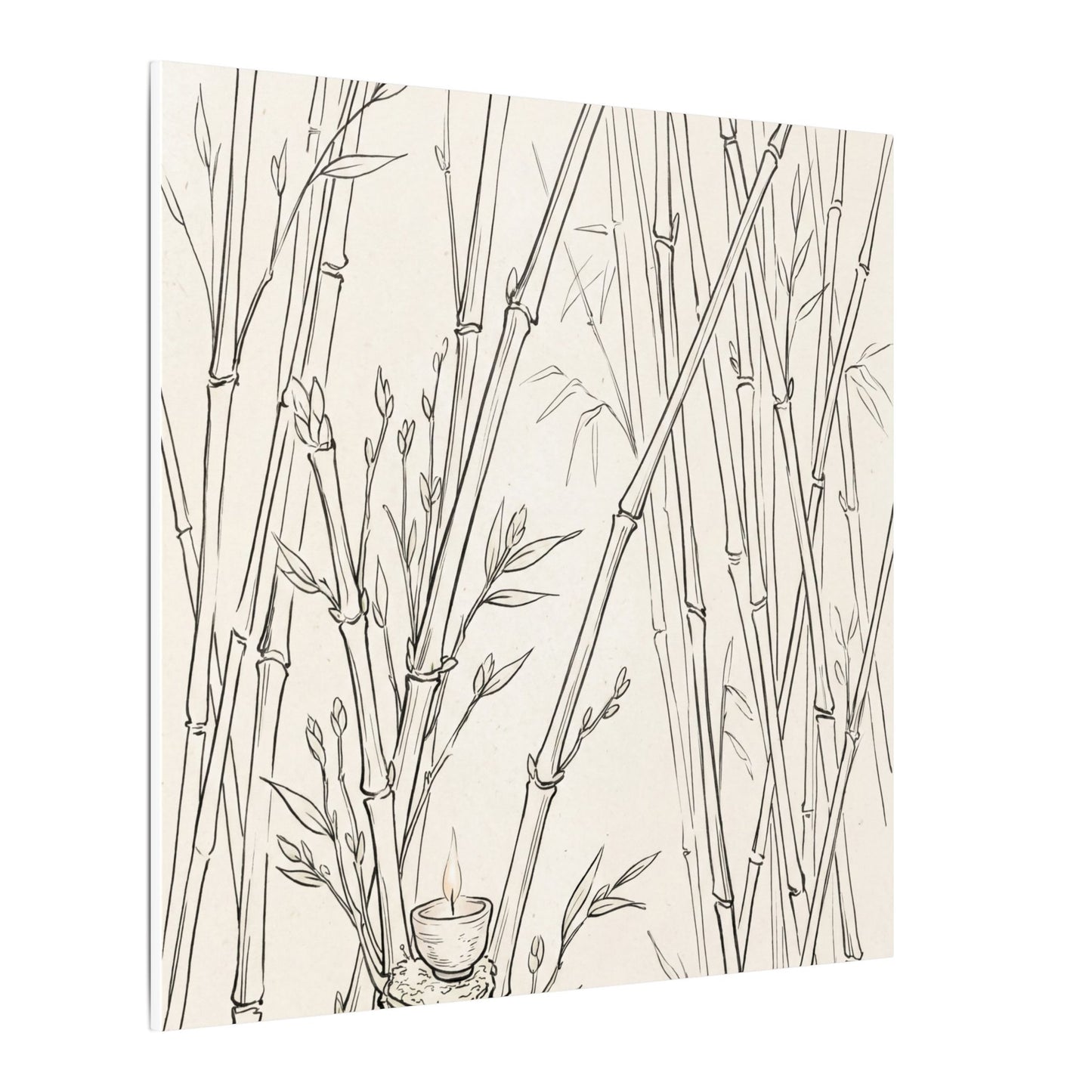 Candlelight Bamboo Grove Canvas Art - Japandi Fukinsei