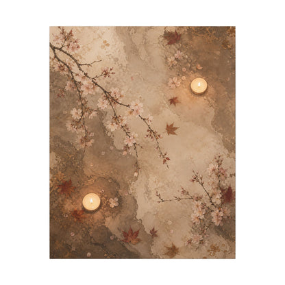 Cherry Blossom Canvas Art | Autumn Japandi Japanese Pattern Art