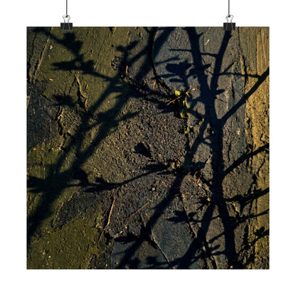 Golden Hour Shadow Play Wall Art Print - Dark Japandi Kanso