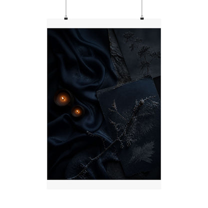 Silk Drape Wall Art Print | Winter Dark Japandi Moody Minimal Art