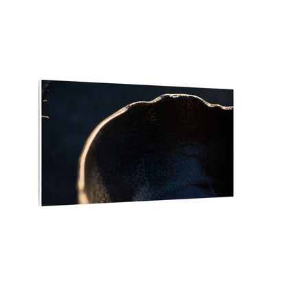 Ma Ceramic Bowl Canvas Art - Dark Japandi Shadow Zen
