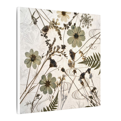 Japandi Dried Flowers in Golden Hour | Japanese Pattern Canvas Art