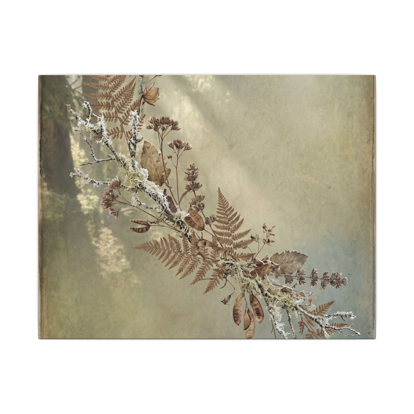 Winter Dried Flowers Forest Whimsy Canvas Art | Earthy Decor