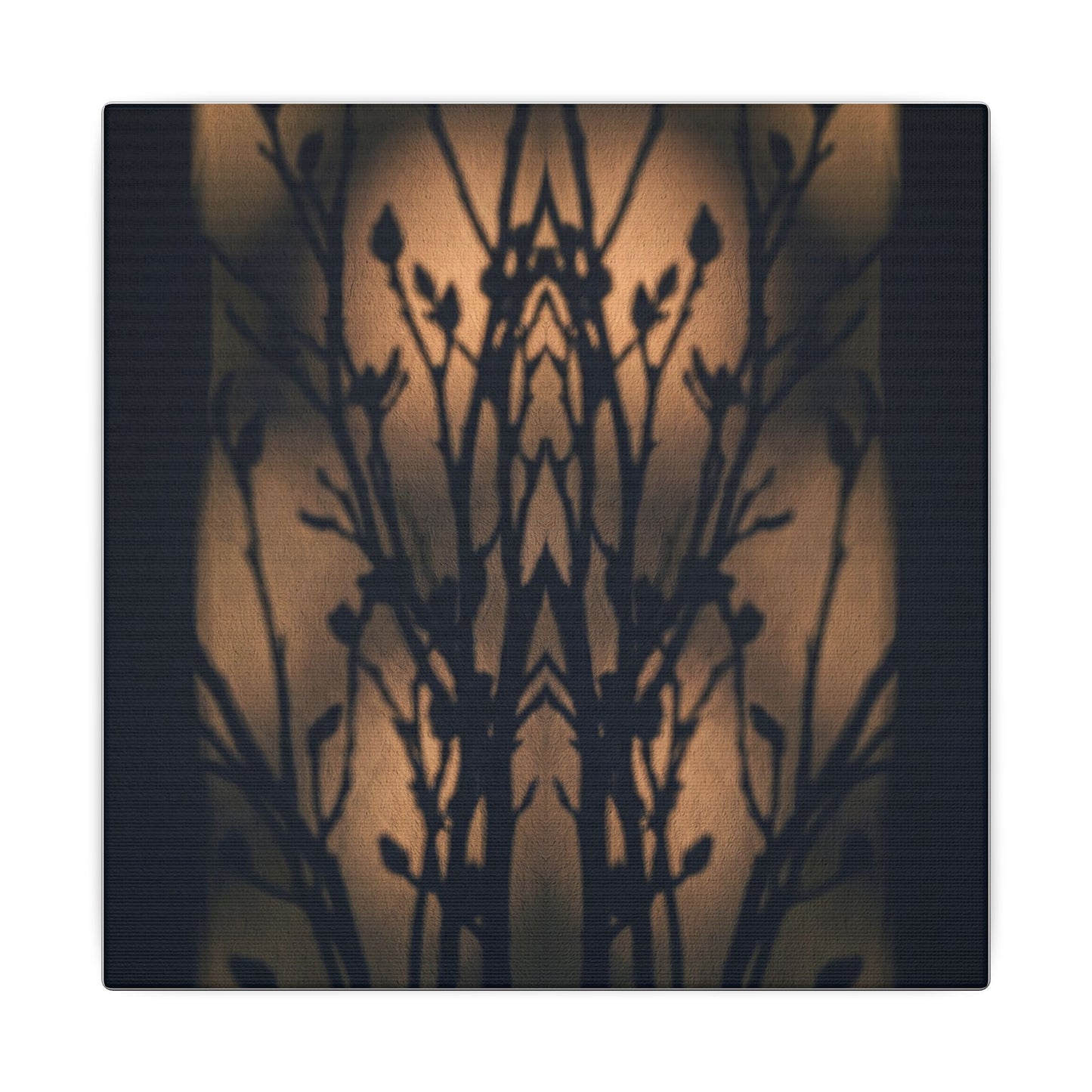 Dark Japandi Shadow Play in Golden Hour | Shadow Zen Canvas Art