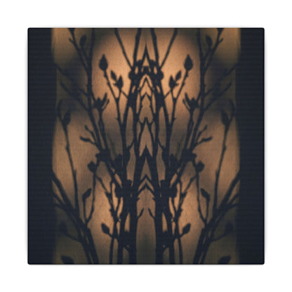 Dark Japandi Shadow Play in Golden Hour | Shadow Zen Canvas Art