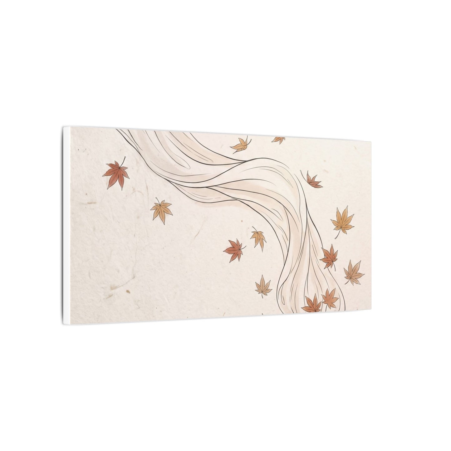 Japandi Silk Drape in Dawn | Minimal Line Canvas Art