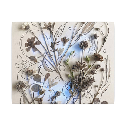 Dried Flowers Minimal Line Canvas Art | Elegant Japandi Art