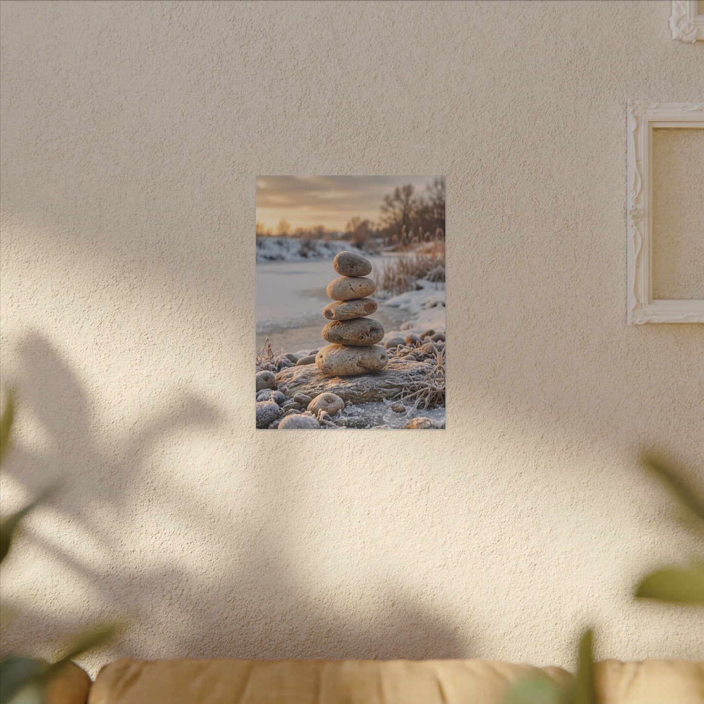 Ma River Stones Canvas Art - Japandi Japanese Pattern