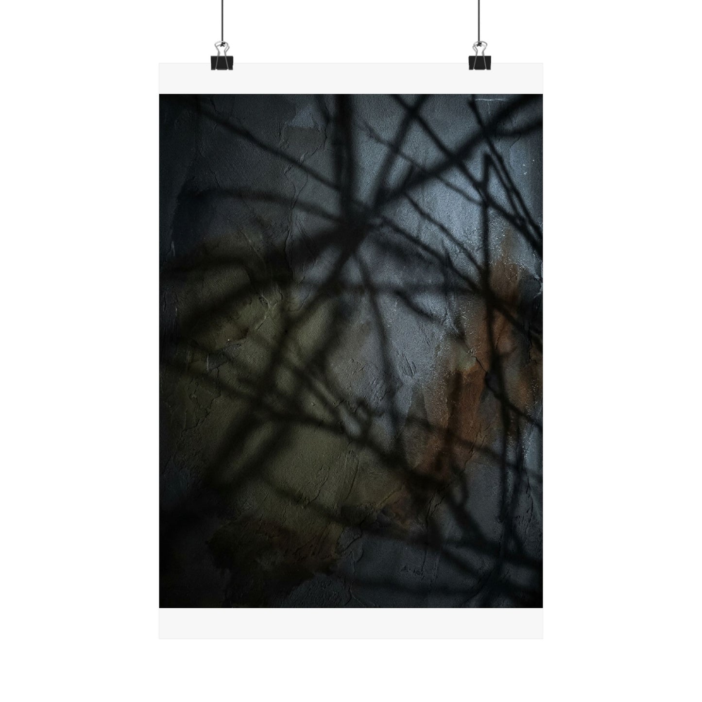 Shadow Play Wall Art Print | Winter Dark Japandi Dark Texture Art
