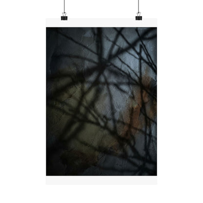 Shadow Play Wall Art Print | Winter Dark Japandi Dark Texture Art