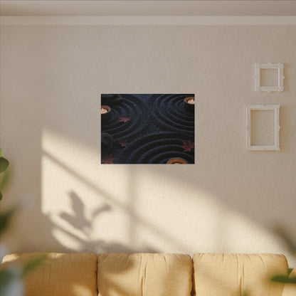Seijaku Rock Garden Canvas Art - Dark Japandi Dark Texture