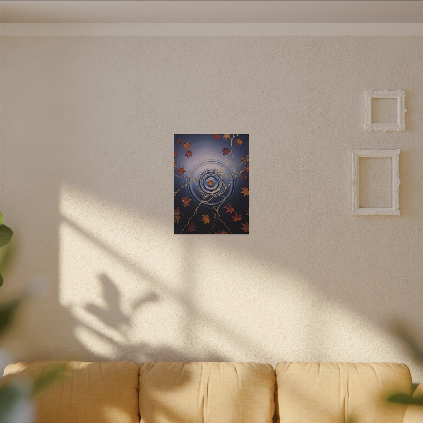 Kintsugi Water Ripple in Dawn | Gold Vein Canvas Art