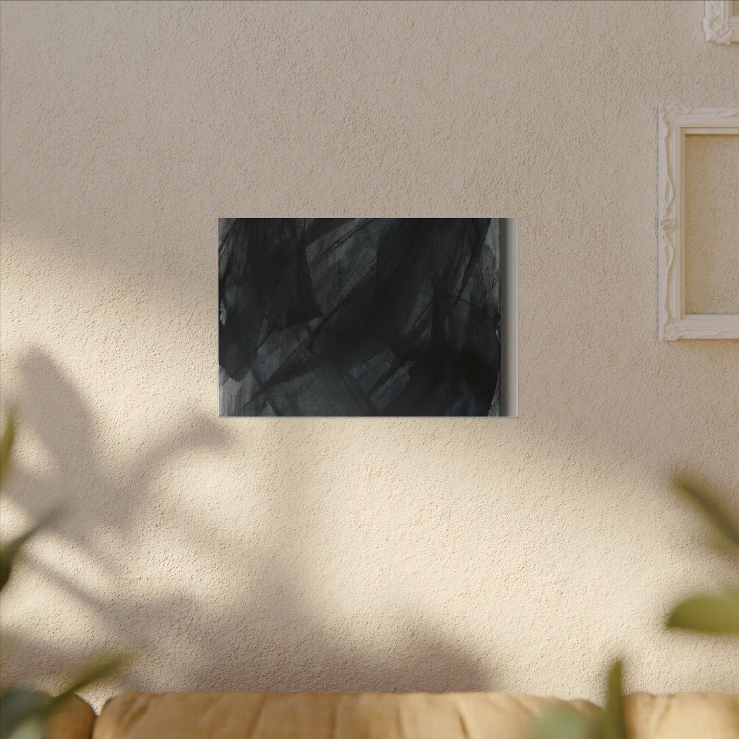 Deep Tones Dark Japandi Charcoal Canvas Art