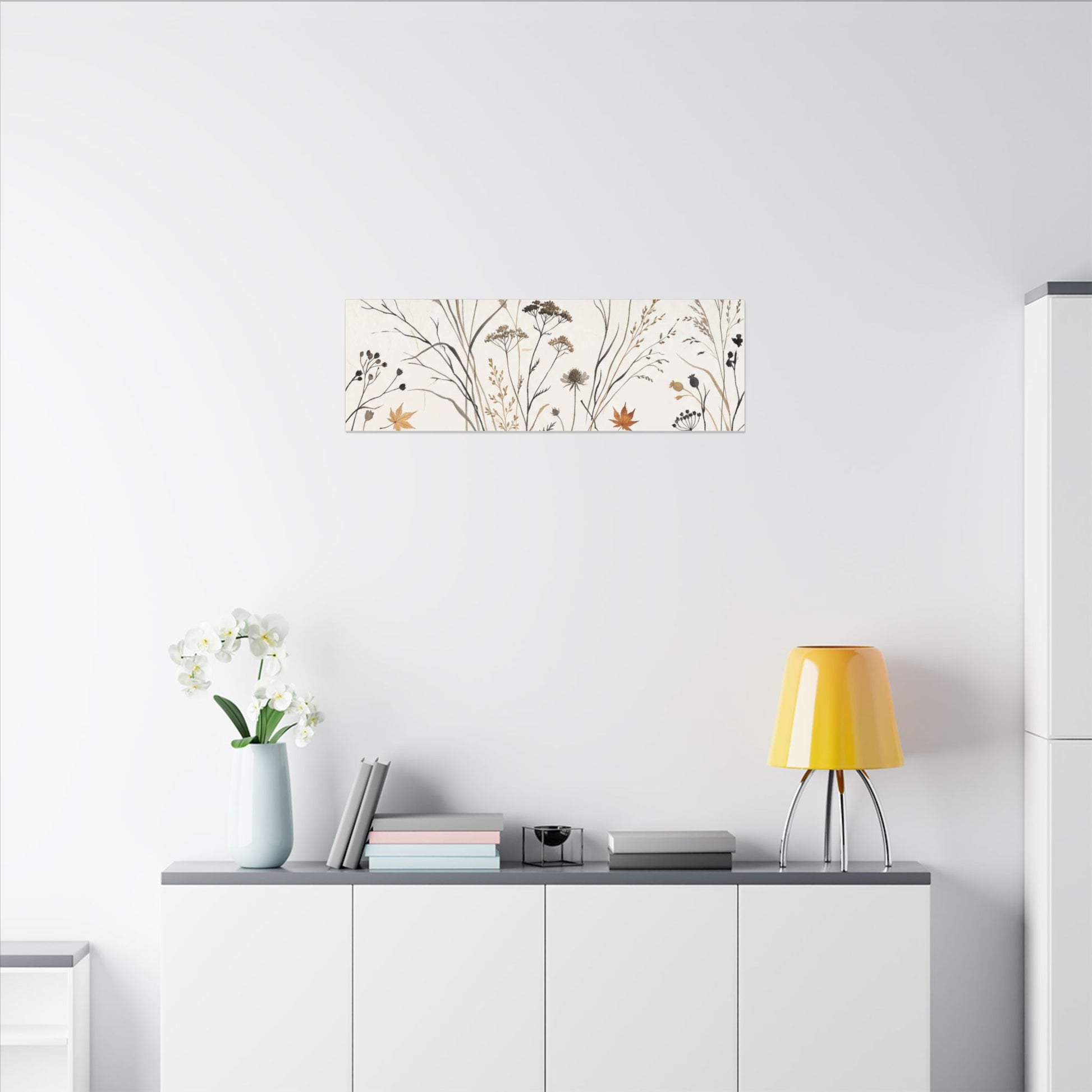 Dawn Dried Flowers Canvas Art - Japandi Kanso Art Print