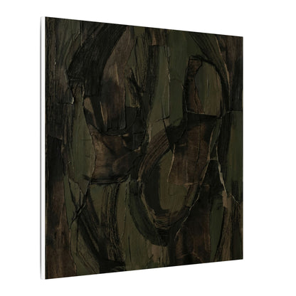Mixed Media Dark Japandi Textured Canvas Art