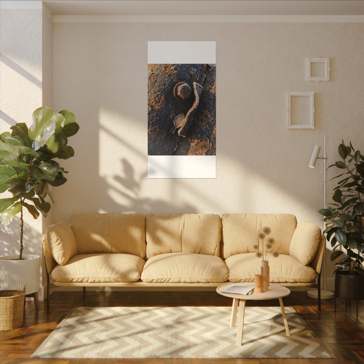 Moody Rust Patina Canvas Art - Moody Minimal Dark Japandi