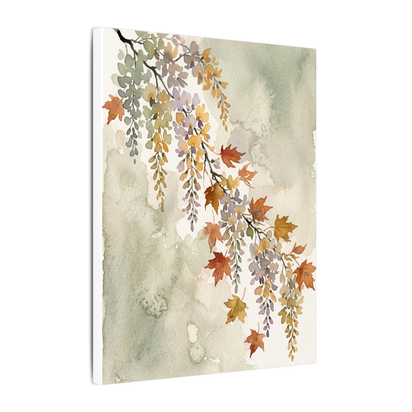 Ma Wisteria Canvas Art - Japandi Watercolor