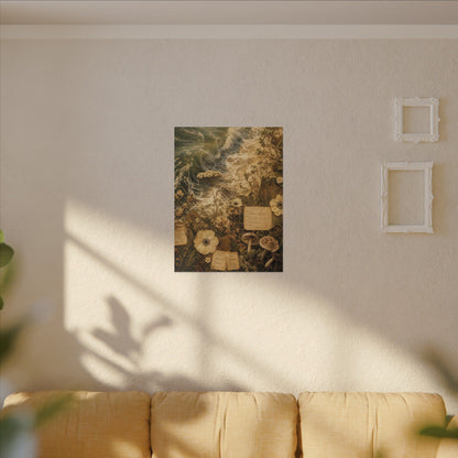 Spring Ocean Wave Herbarium Canvas Art | Nostalgic Decor