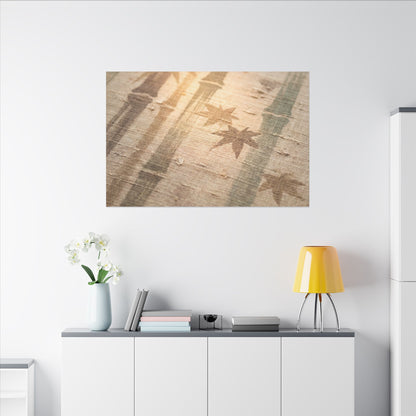 Autumn Bamboo Grove Japanese Pattern Canvas Art | Neutral Decor