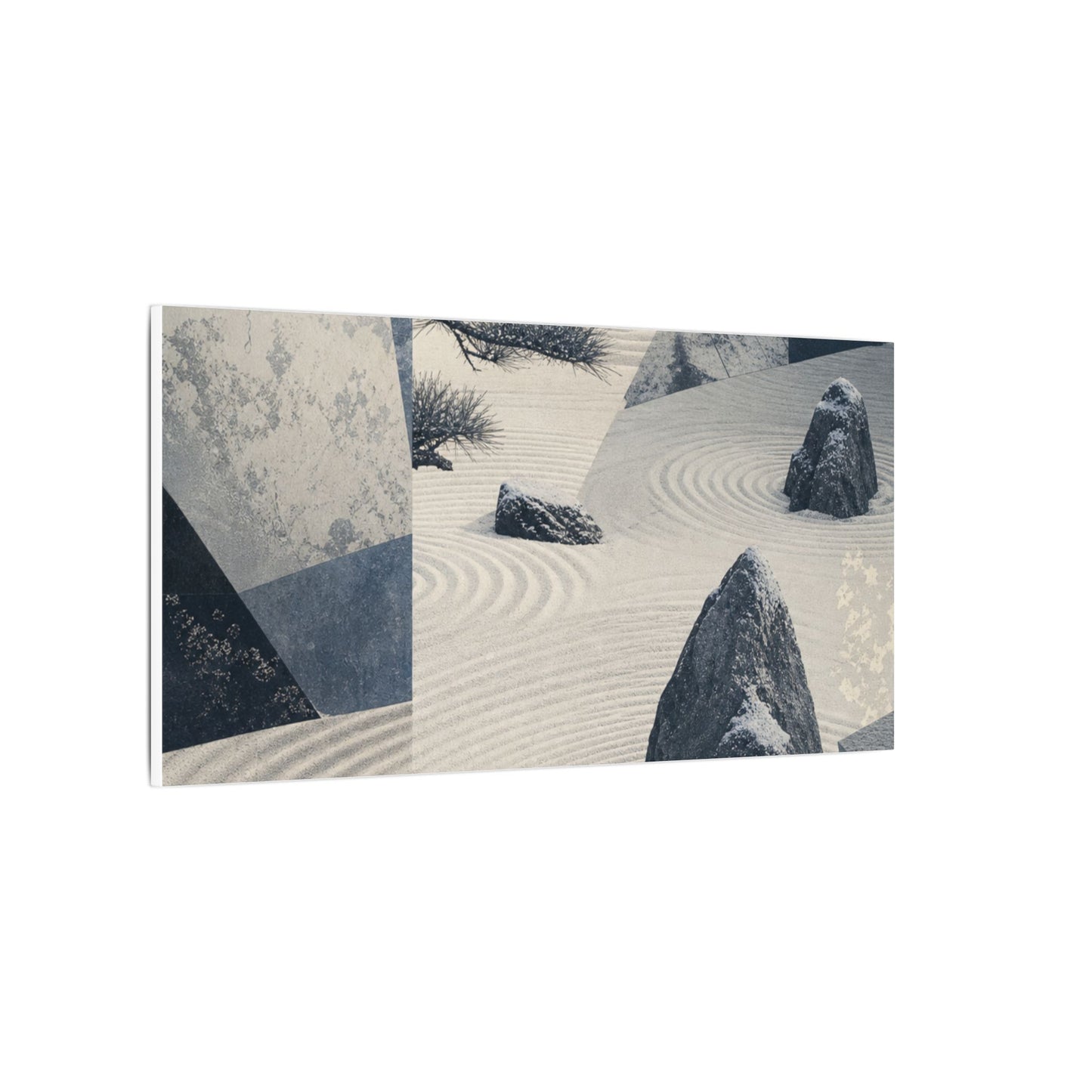Seijaku Rock Garden Canvas Art - Zen Ukiyo E Inspired
