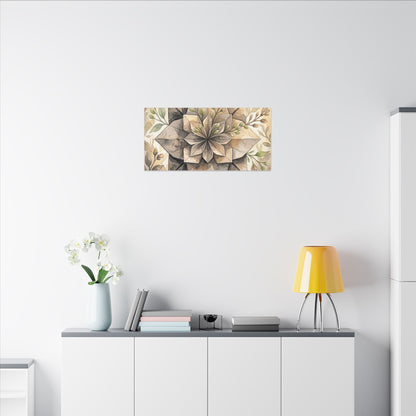 Warm Paper Fold Canvas Art - Watercolor Japandi