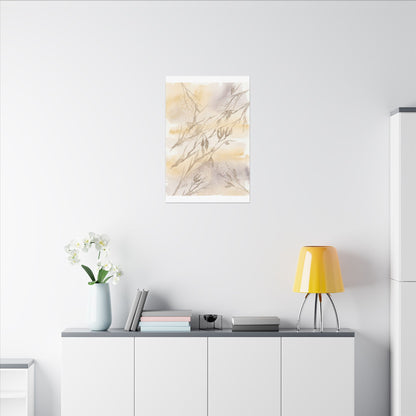 Shadow Play Winter Canvas Art | Japandi Warm Design