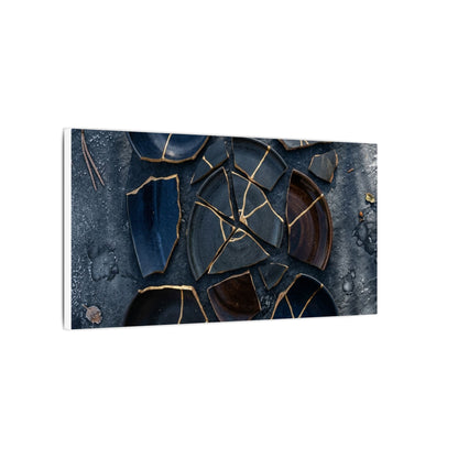 Dark Japandi Broken Pottery in Dappled | Shadow Zen Canvas Art
