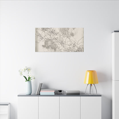 Summer Shadow Play Minimal Line Canvas Art | Earthy Decor