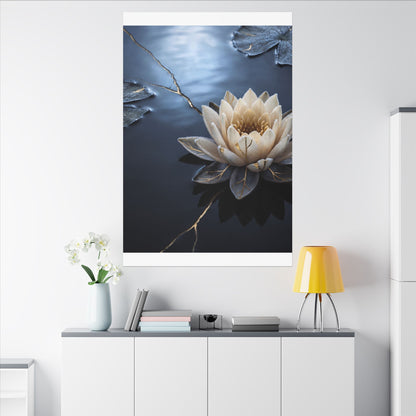 Beautiful Lotus Flower Canvas Art - Gold Vein Kintsugi
