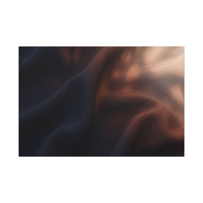 Dark Japandi Silk Drape in Dawn | Shadow Zen Canvas Art Art Print