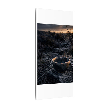 Kanso Ceramic Bowl Canvas Art - Dark Japandi Dark Texture