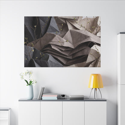Neutral Paper Fold Canvas Art - Texture Japandi
