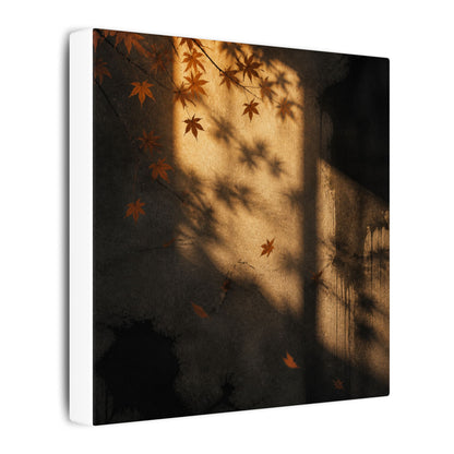 Shadow Play Canvas Art | Autumn Dark Japandi Charcoal Ink Art
