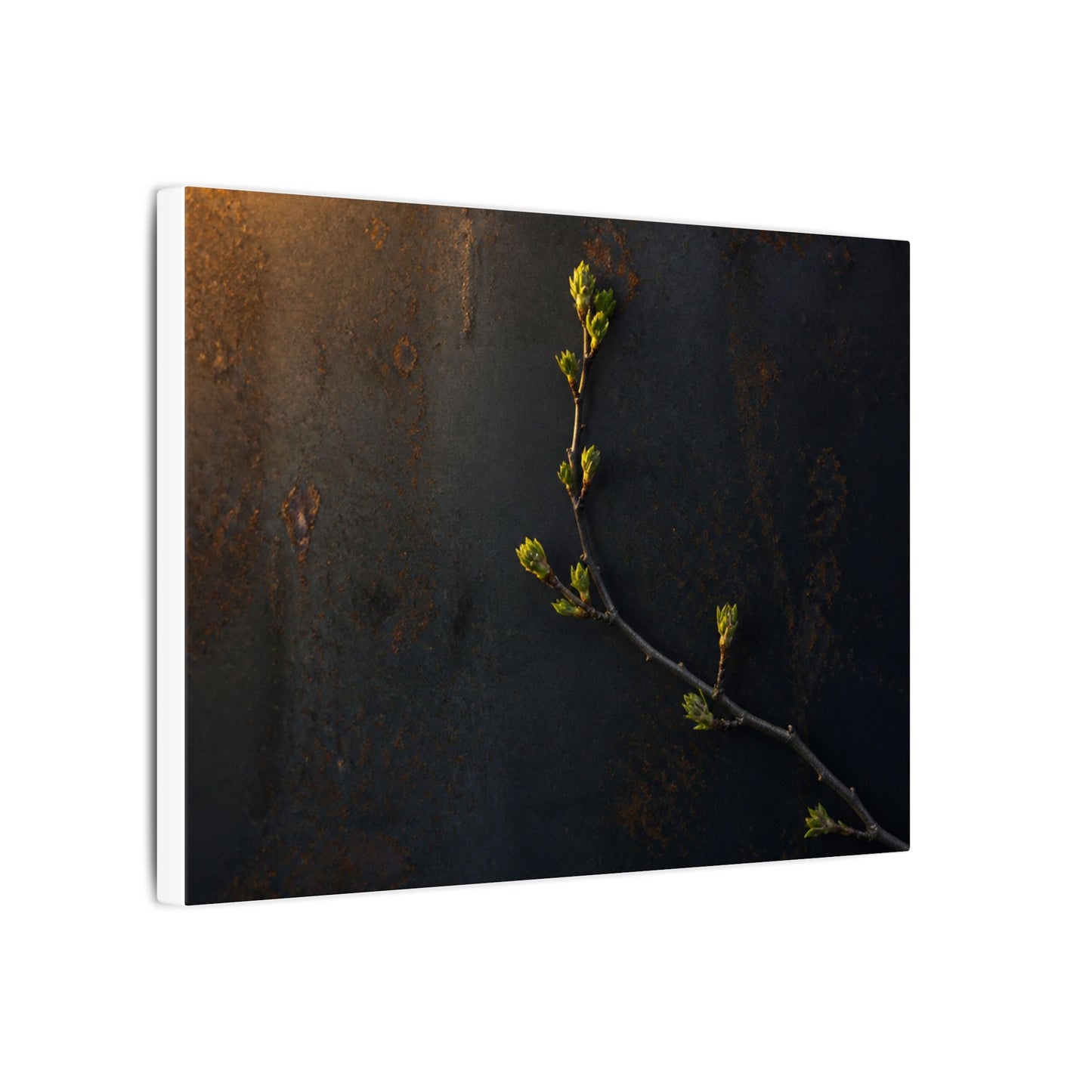 Dark Japandi Rust Patina in Golden Hour | Moody Minimal Canvas Art