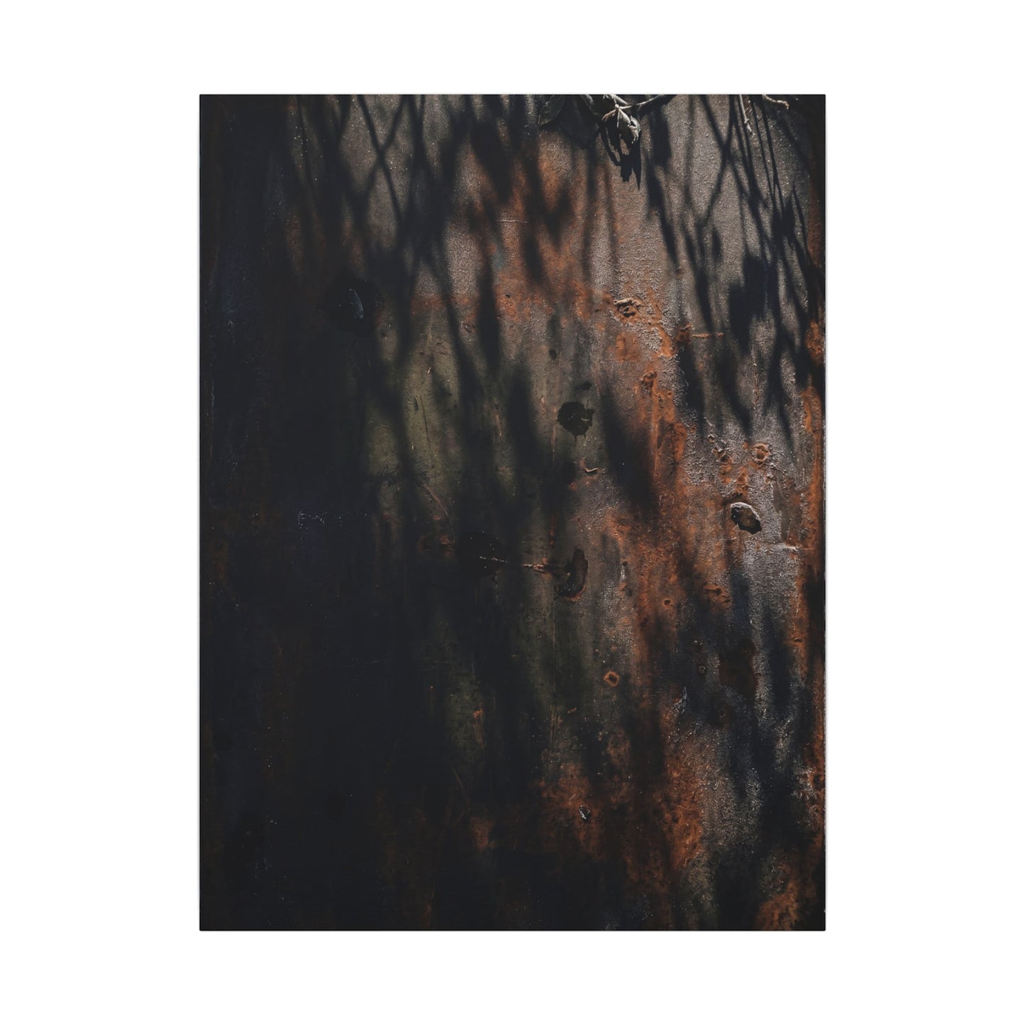 Rust Patina Shadow Zen Canvas Art | Luxurious Dark Japandi Art