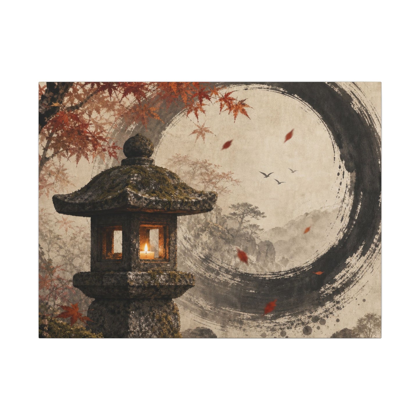 Ma Stone Lantern Canvas Art - Zen Enso