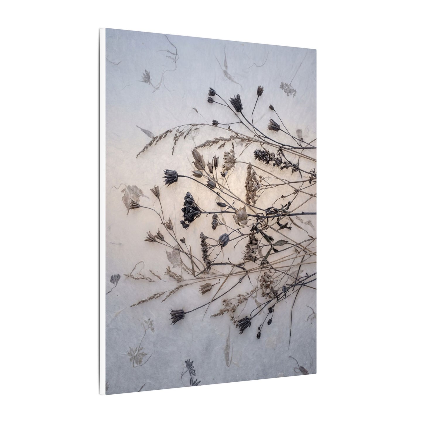 Elegant Dried Flowers Canvas Art - Japanese Pattern Japandi