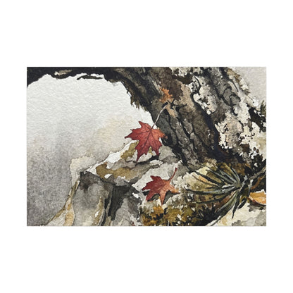 Pine Tree Autumn Canvas Art | Japandi Earthy Design Art Print