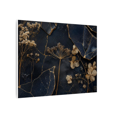 Philosophical Dried Flowers Canvas Art - Broken Beauty Kintsugi