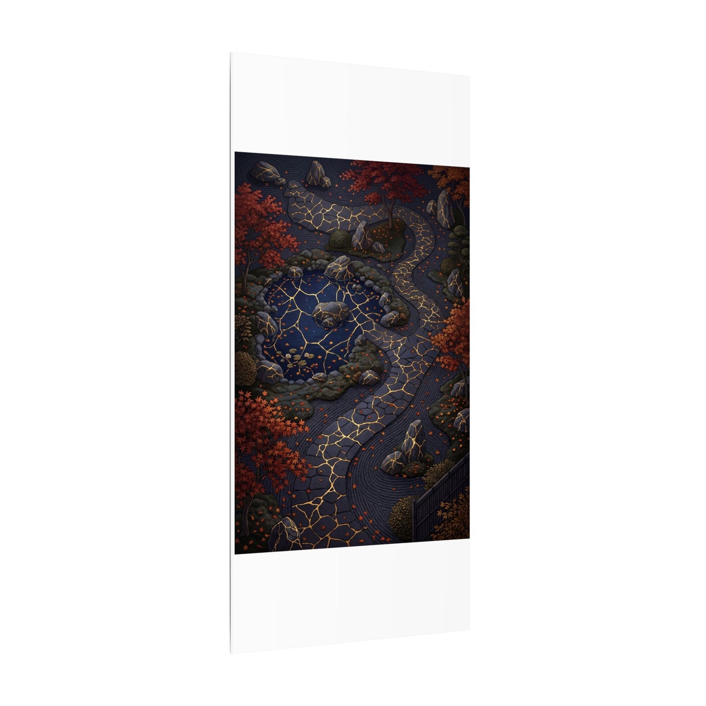 Moonlit Garden Gold Vein Canvas Art | Resilient Kintsugi Art