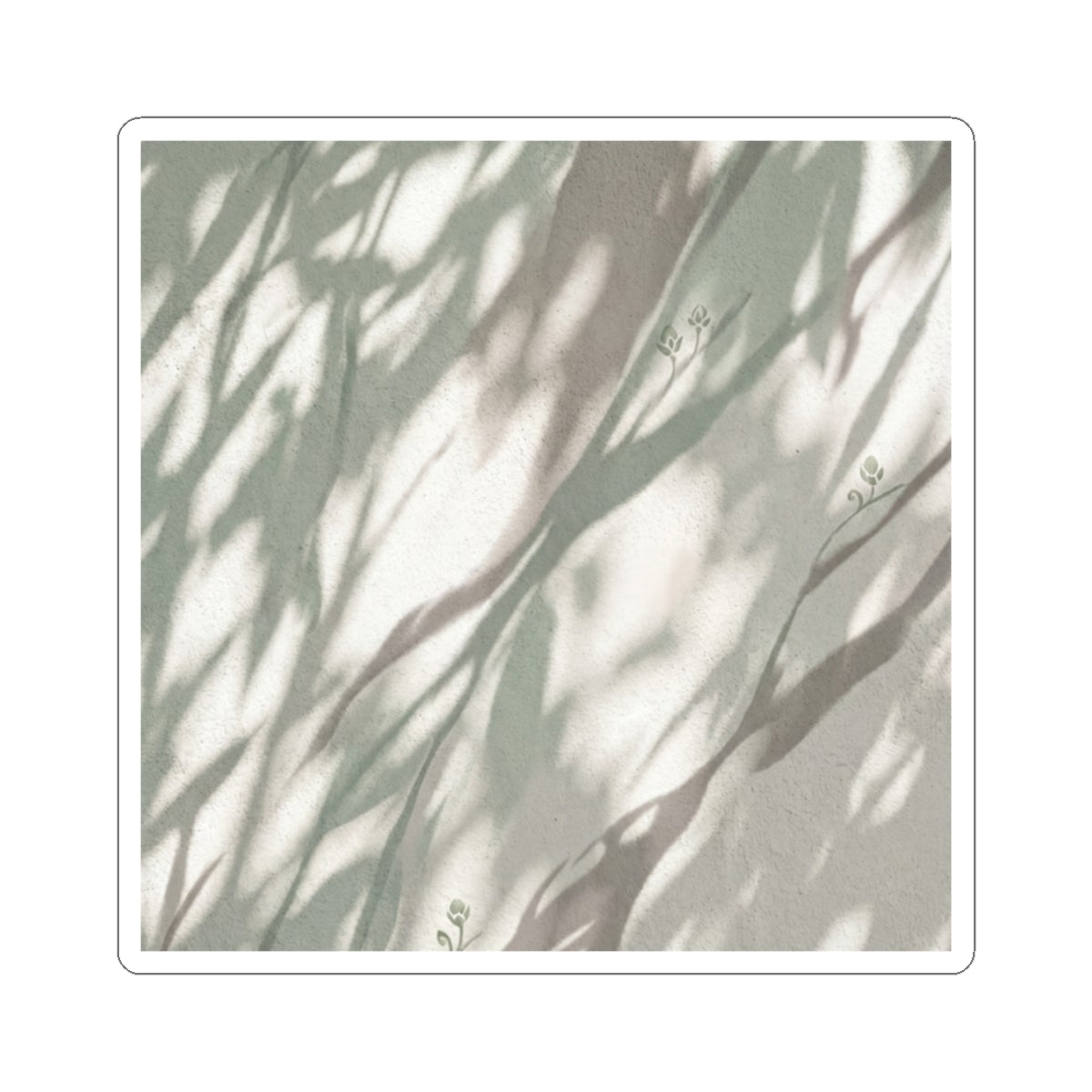 Spring Shadow Play Japanese Pattern Sticker | Cozy Decor Art Print