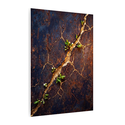 Rust Patina Spring Canvas Art | Kintsugi Resilient Design