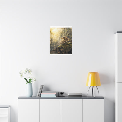 Wild Mushrooms Canvas Art | Spring Japandi Watercolor Art