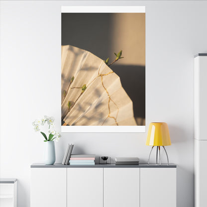 Paper Fold Gold Vein Canvas Art | Healing Kintsugi Art